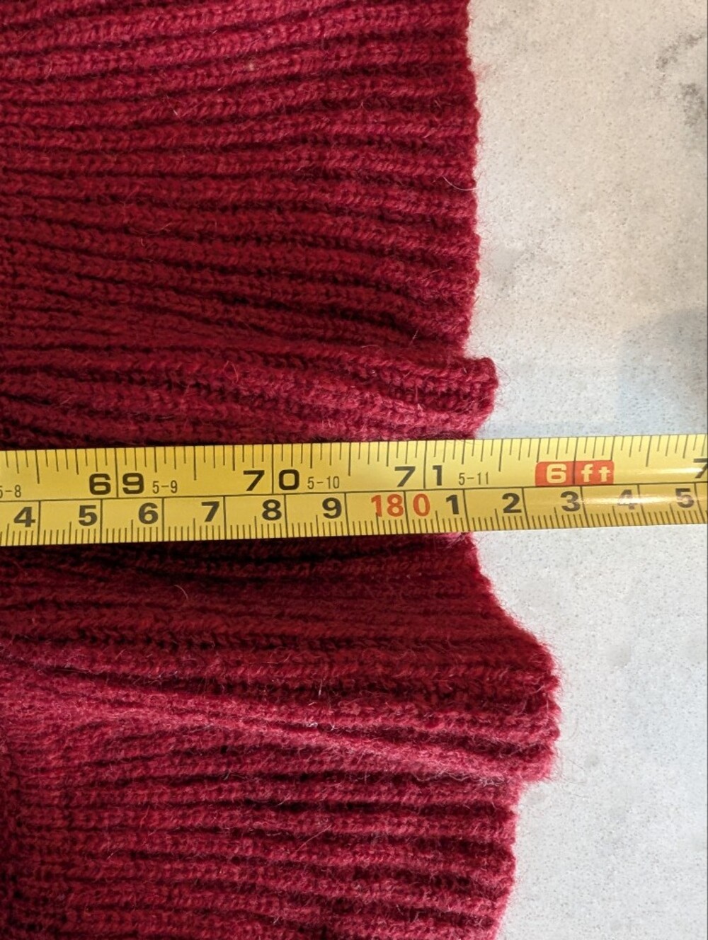 Large Wool Angora Deep Red Ruffle Edge Scarf Wrap - Picture 7 of 11
